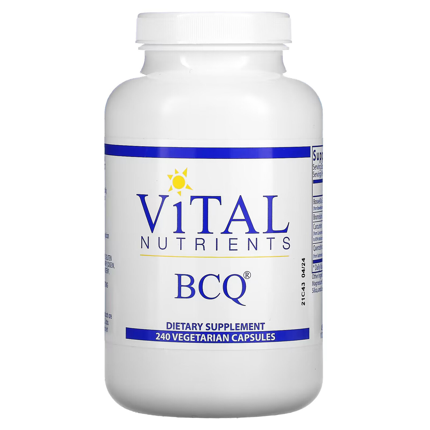 

Vital Nutrients BCQ, 240 вегетарианских капсул
