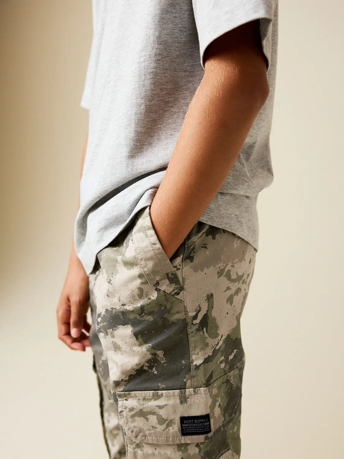Брюки карго свободного кроя, камуфляж Next, Camo — фото 4