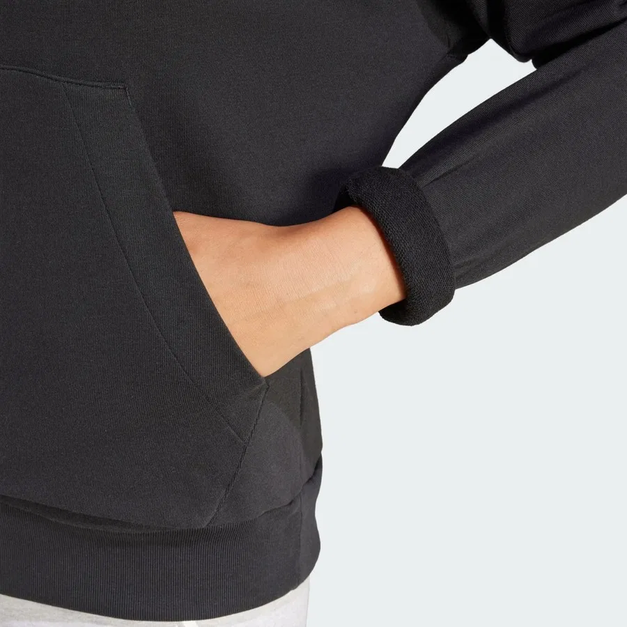 Худи с капюшоном из французского терри с логотипом Essentials Small Logo French Terry Hoodie adidas, Черно-белый — фото 4