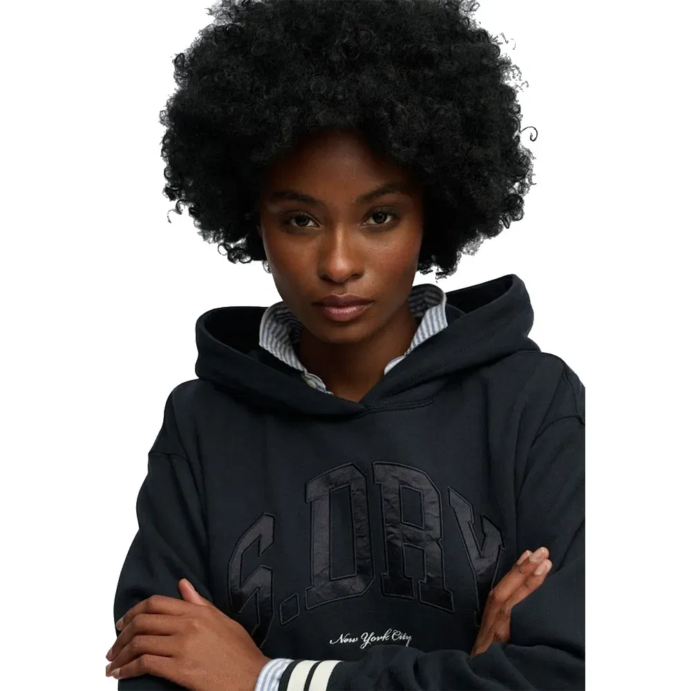 Худи Superdry Country Club Varsity, черный — фото 3