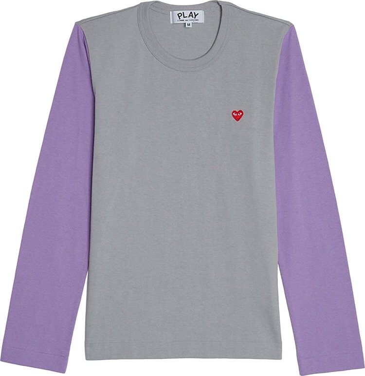 Футболка Comme des Garçons PLAY Bi-Colour T-Shirt 'Grey/Purple', серый — фото 2