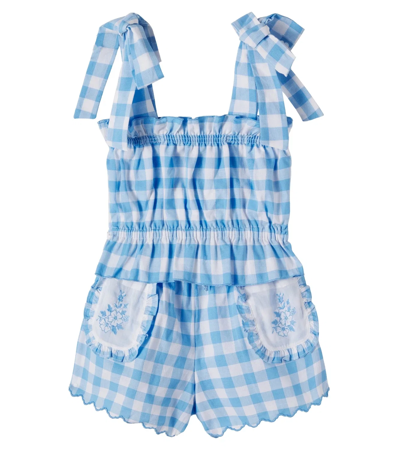 Комплект из топа и шорт с принтом Sailor Check Bebe Organic, синий