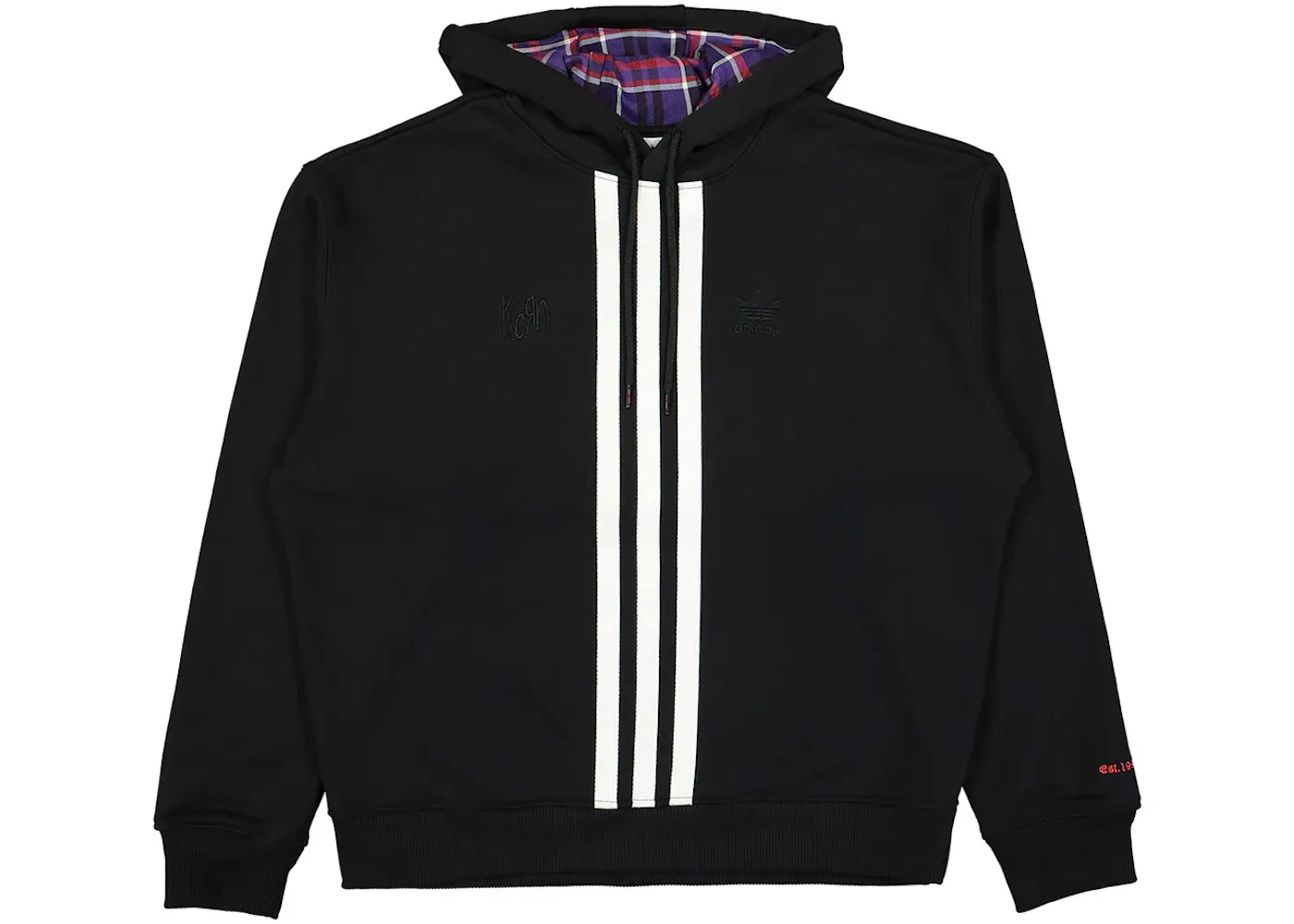 Мужская худи с принтом Adidas x KoRn Logo Black