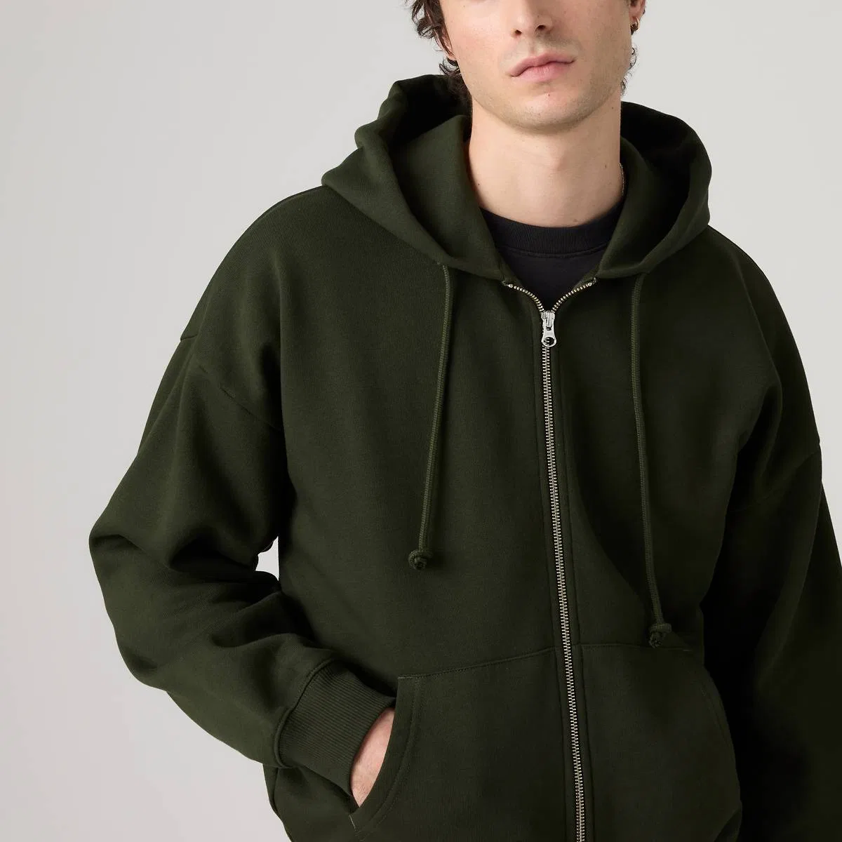 Свободная толстовка на молнии Levi's, Rosin - Green — фото 2