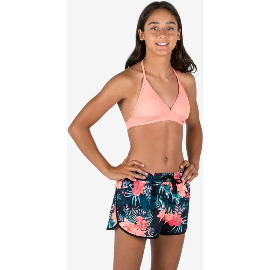 Бикини-топ с V-образным вырезом, завязками на шее, модель TAMI, Decathlon, Персиковый