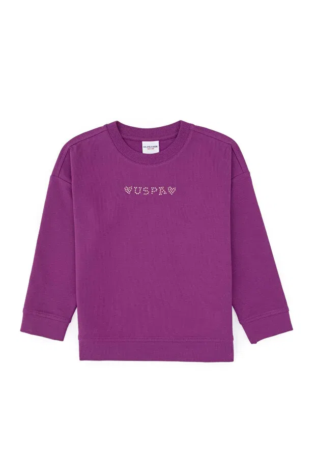 Детские свитшот для девочек с круглым вырезом U.S. Polo Assn., Violet — фото 3