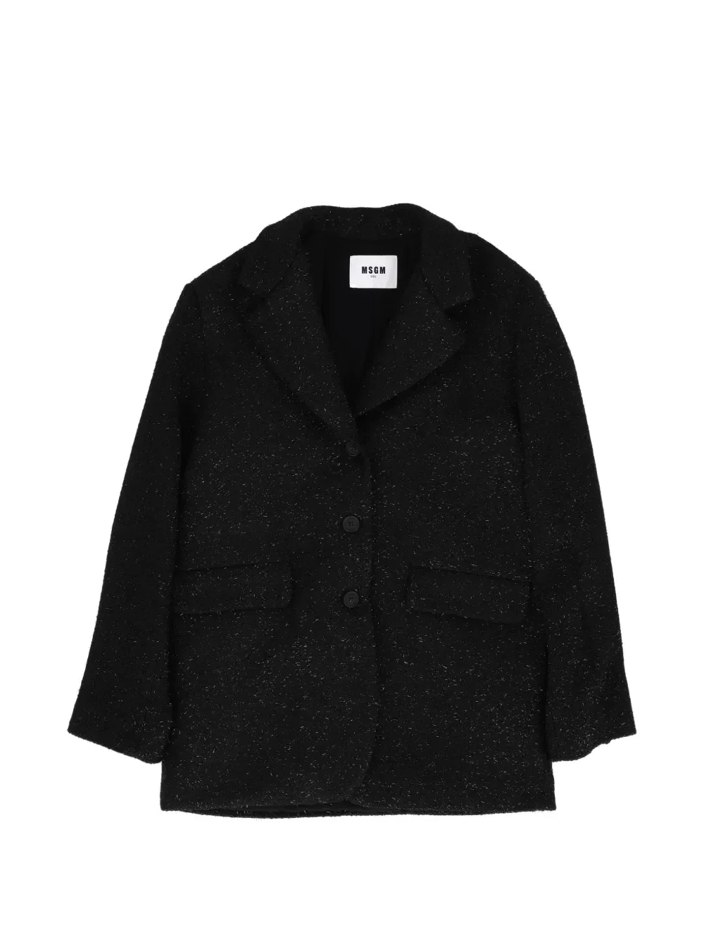 Пальто-дафлкот с длинным рукавом MSGM Kids, черный