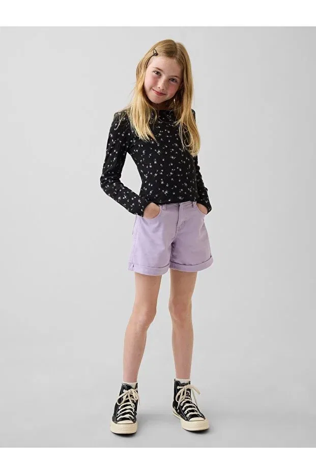 Детские шорты для девочек джинсовые Lilac Denim Midi Shorts Gap, Lila-000