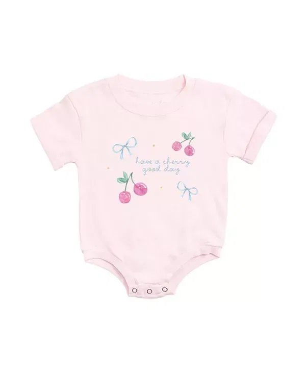 Детский боди-комбинезон с коротким рукавом Cherry Good Day Sweet Wink, Ballet Pink