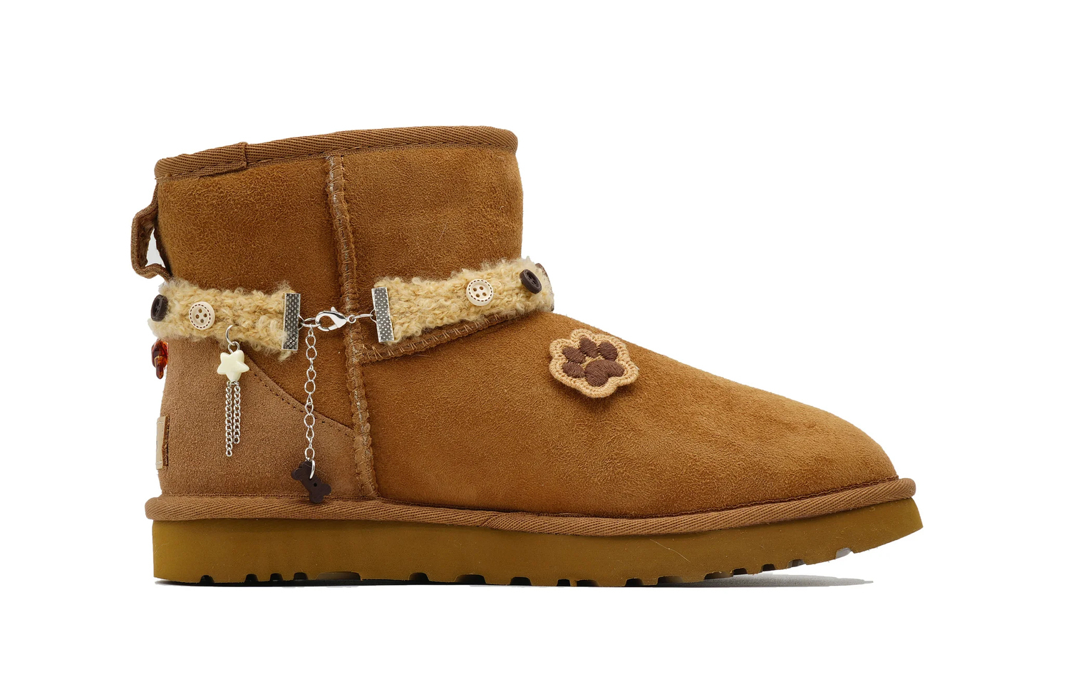 Угги UGG Classic Mini II с декором животных, коричневый — фото 3