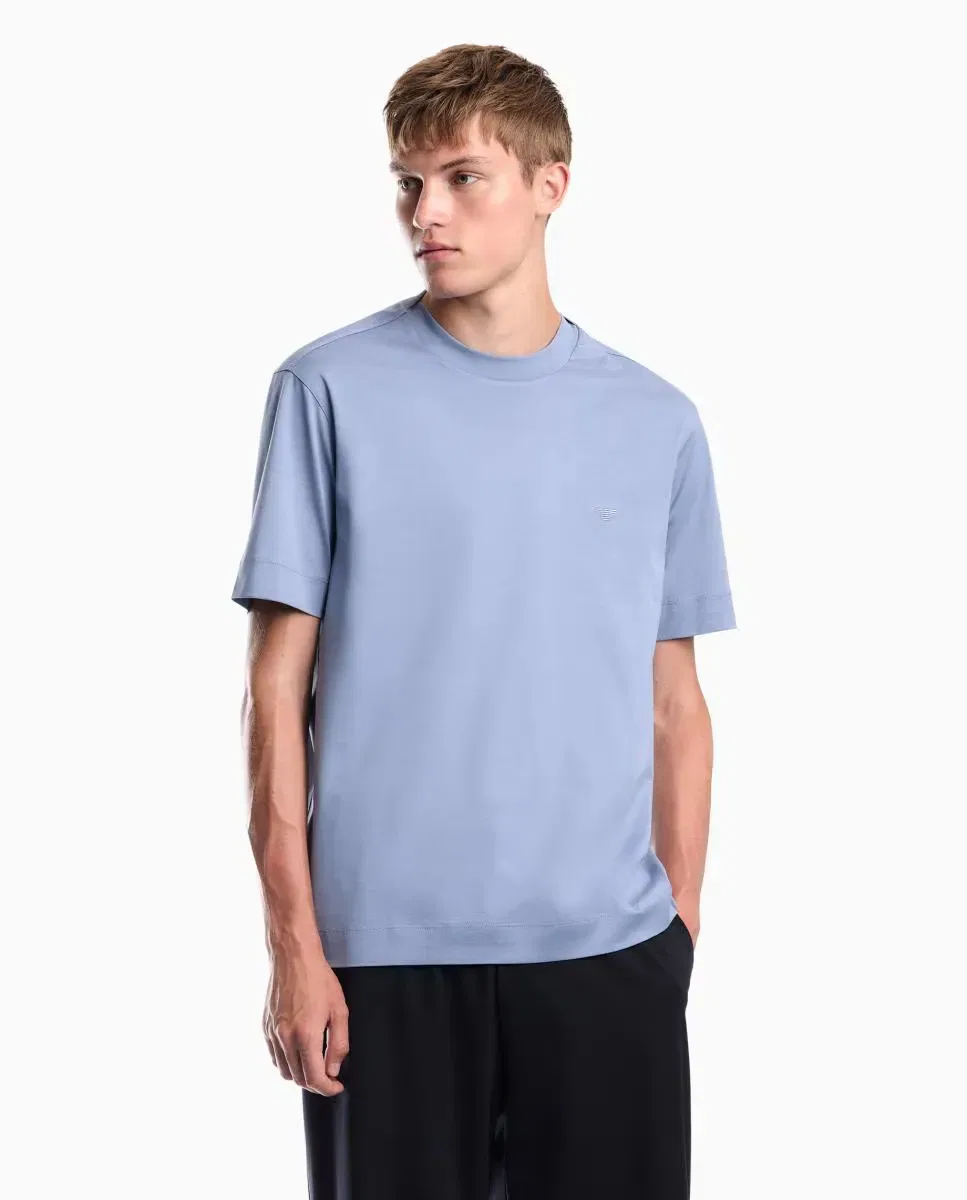 Мужская футболка с коротким рукавом с логотипом Emporio Armani, Azul Claro