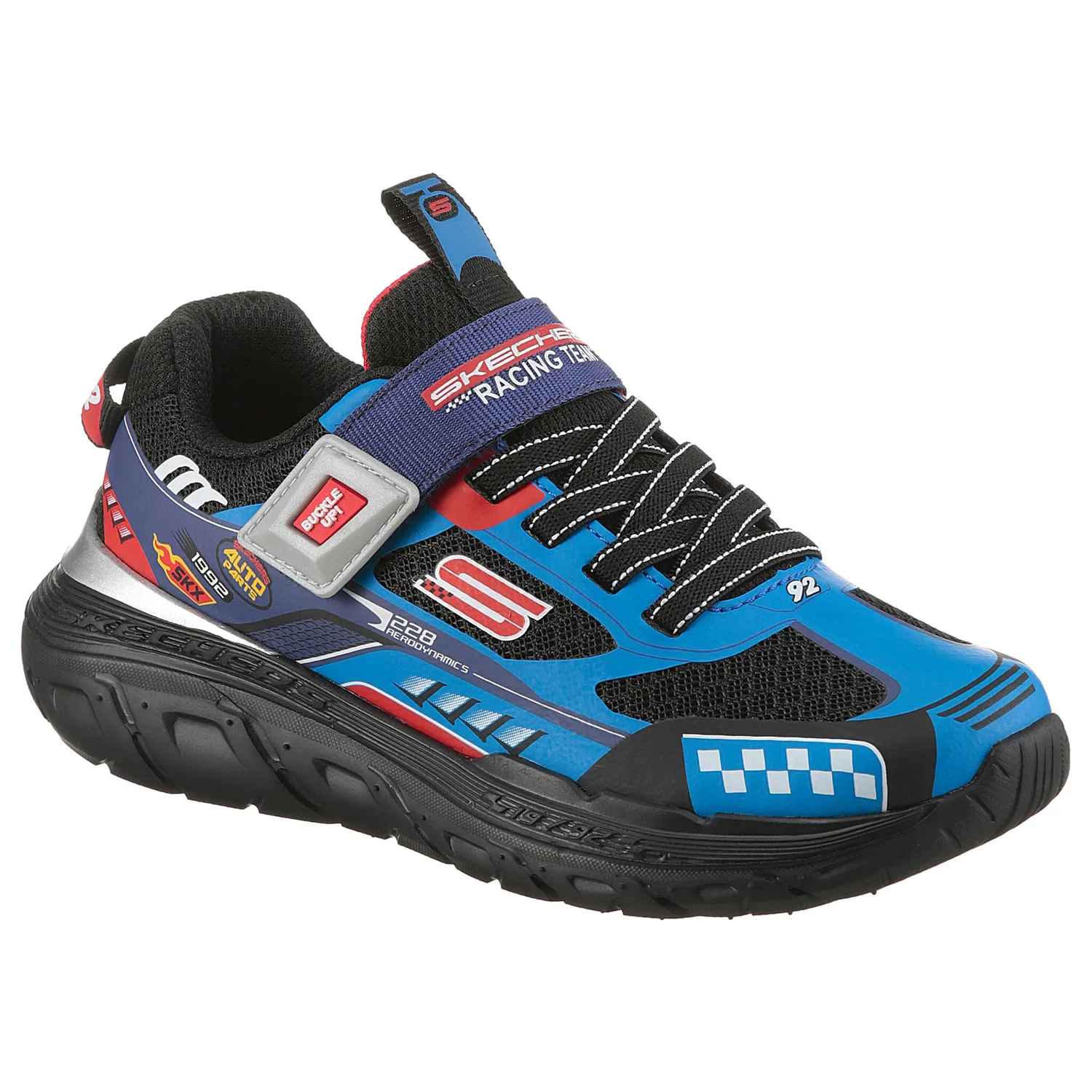 Детские кроссовки с дизайном гоночного автомобиля Skechers, Blue Multicolor