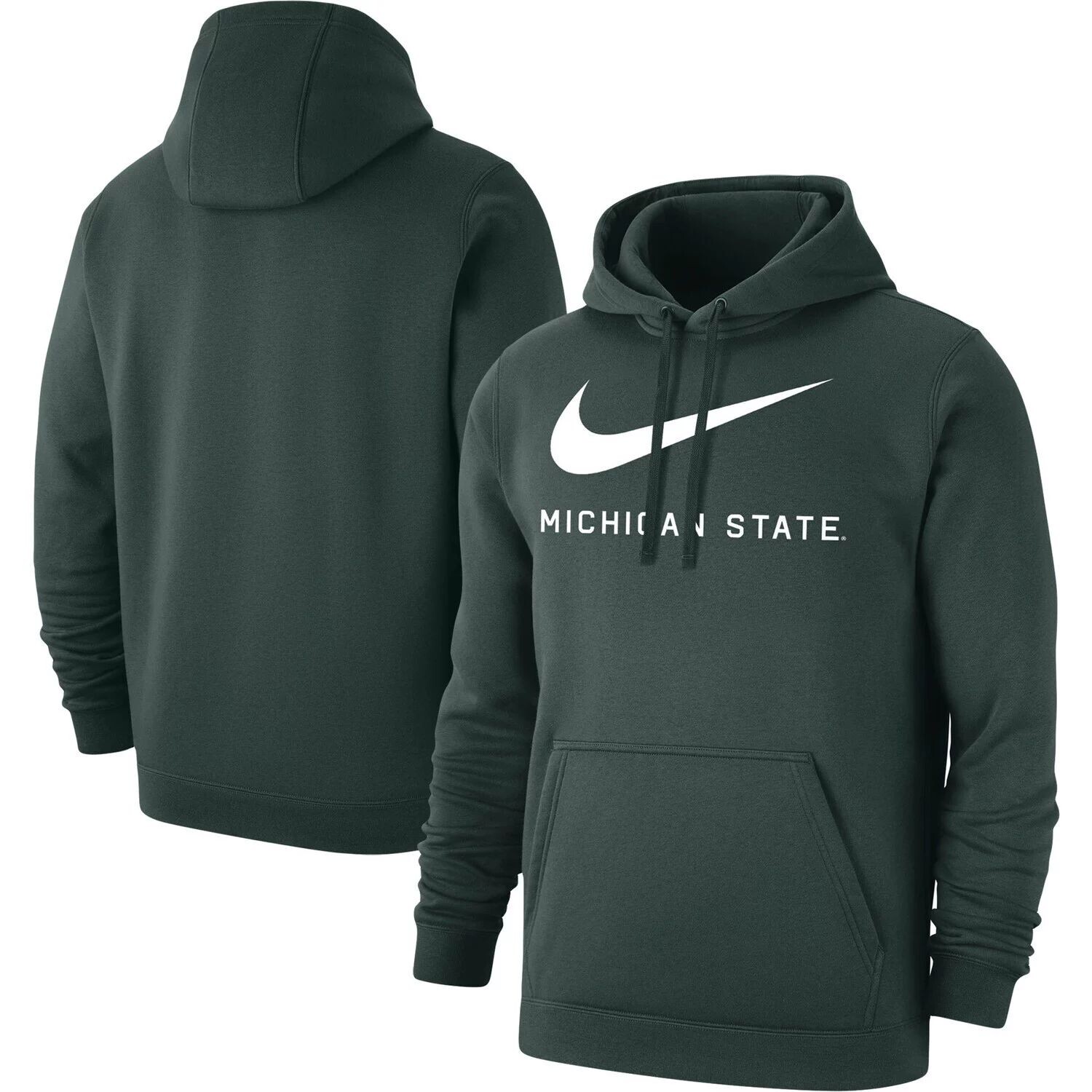 

Мужской зеленый пуловер с капюшоном Michigan State Spartans Big Swoosh Club Nike