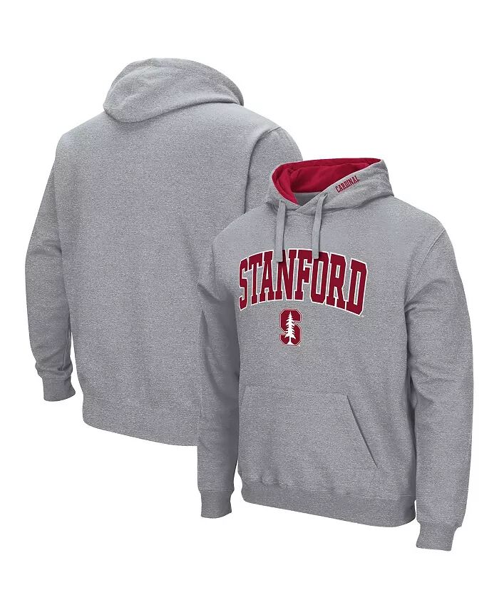 

Мужская толстовка с капюшоном Stanford Cardinal Arch and Logo 3.0, серая, меланжевая Colosseum