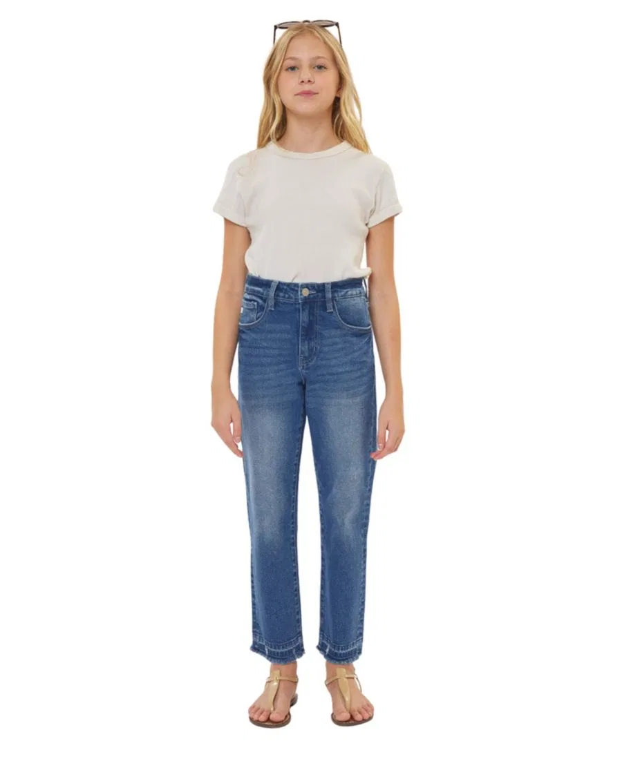 Джинсы прямого кроя с завышенной талией High Rise Straight Jeans KanCan, Medium Wash