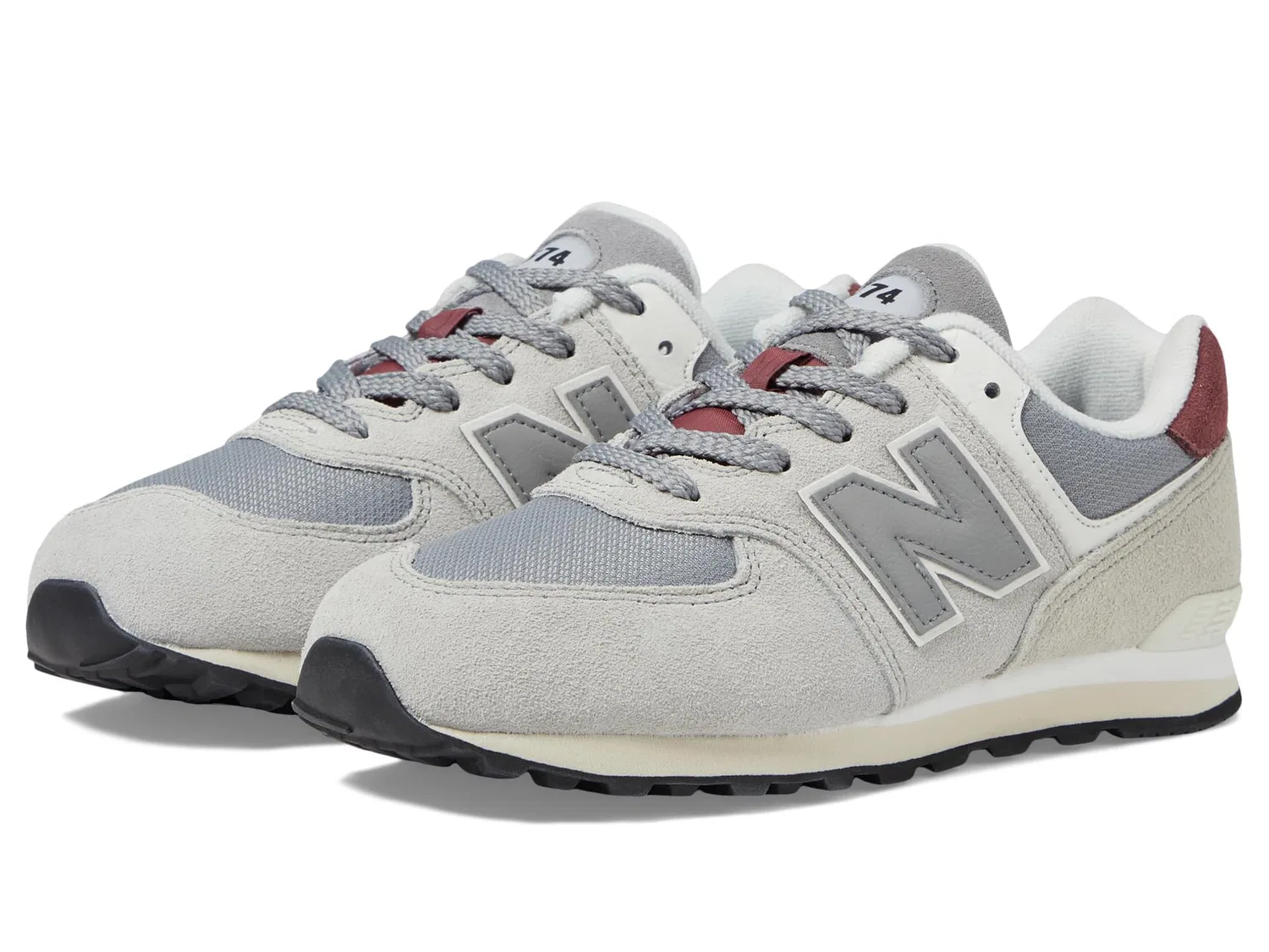 Детские кроссовки для мальчиков с амортизацией 574 New Balance, Grigio Rosso — фото 2