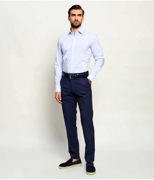 Мужская рубашка slim fit P-HANK-K-261 BOSS, синий — фото 2