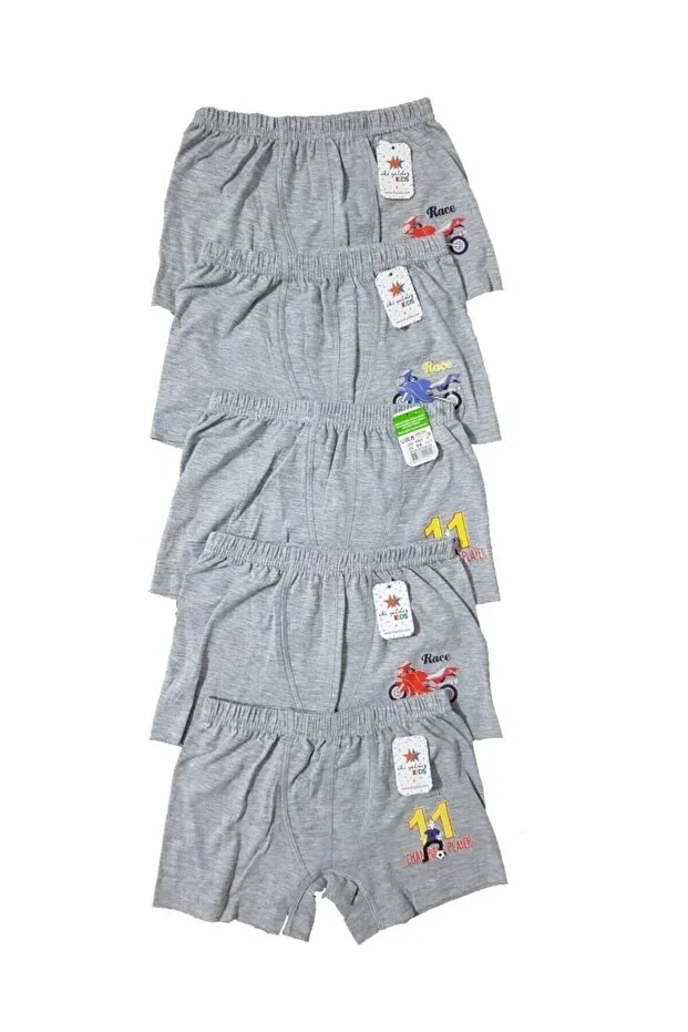 Детские боксеры для мальчиков однотонные комплект 5 шт Boxer 5-pack Iki Yıldız, Gray