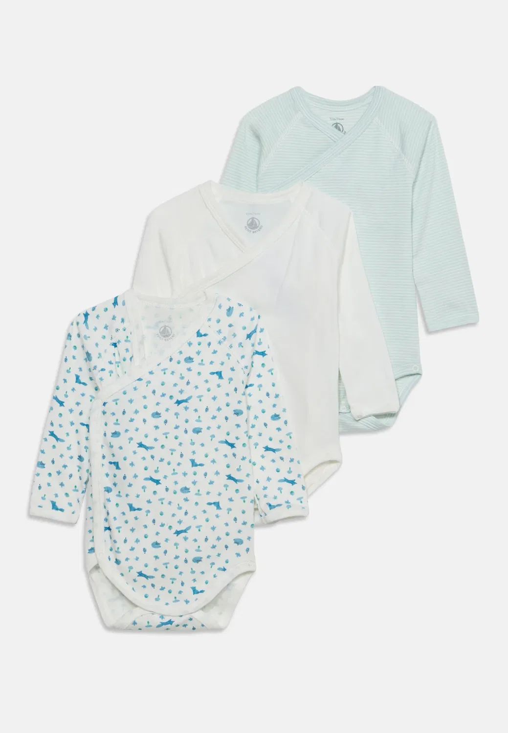 Bebe couche unisex 3 pack - body Petit Bateau, Light Green