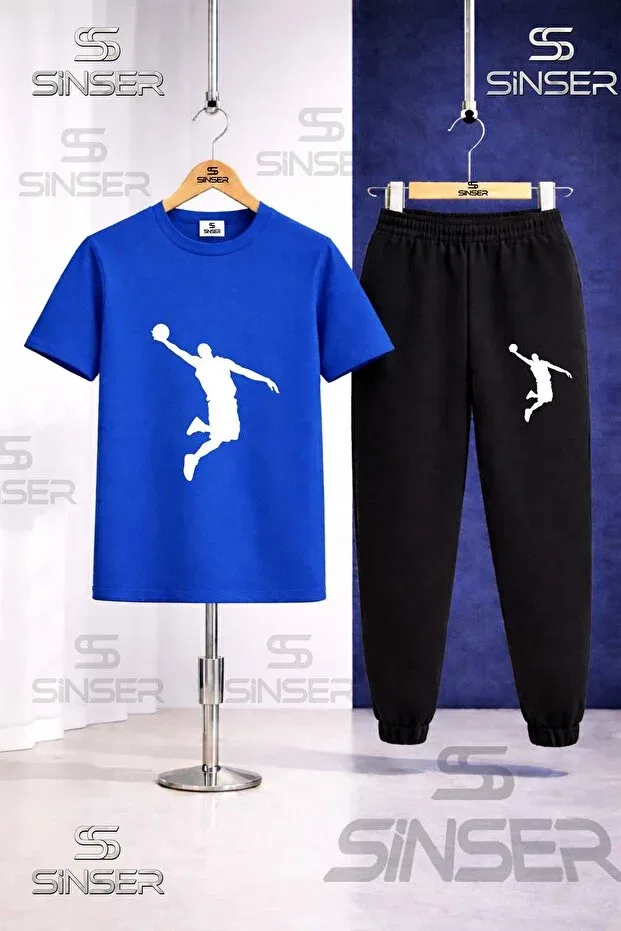 Детский спортивный костюм для мальчиков с принтом Graphic Ss Sinser, Blue - Black