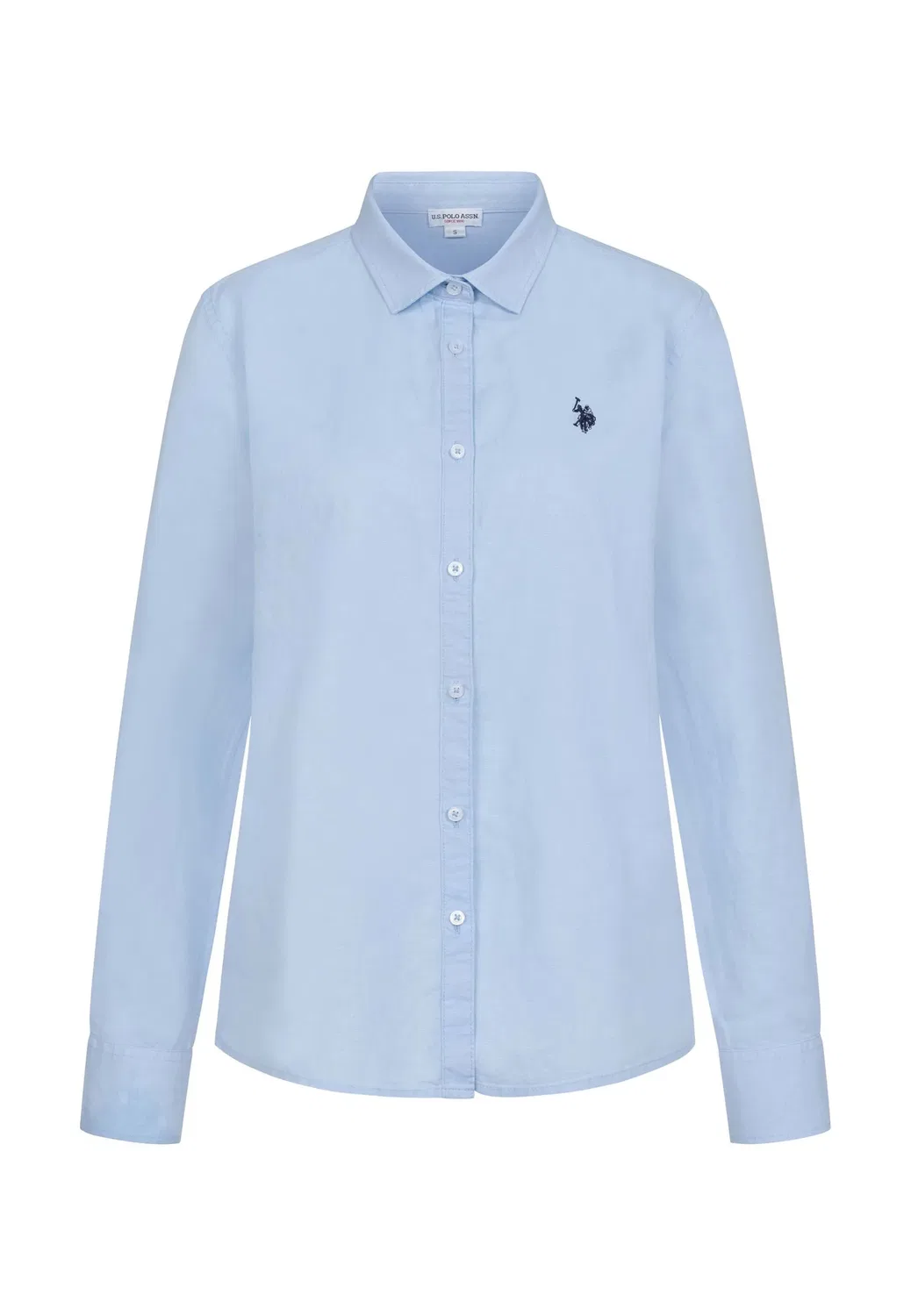Женская льняная рубашка U.S. Polo Assn., Light Blue — фото 4
