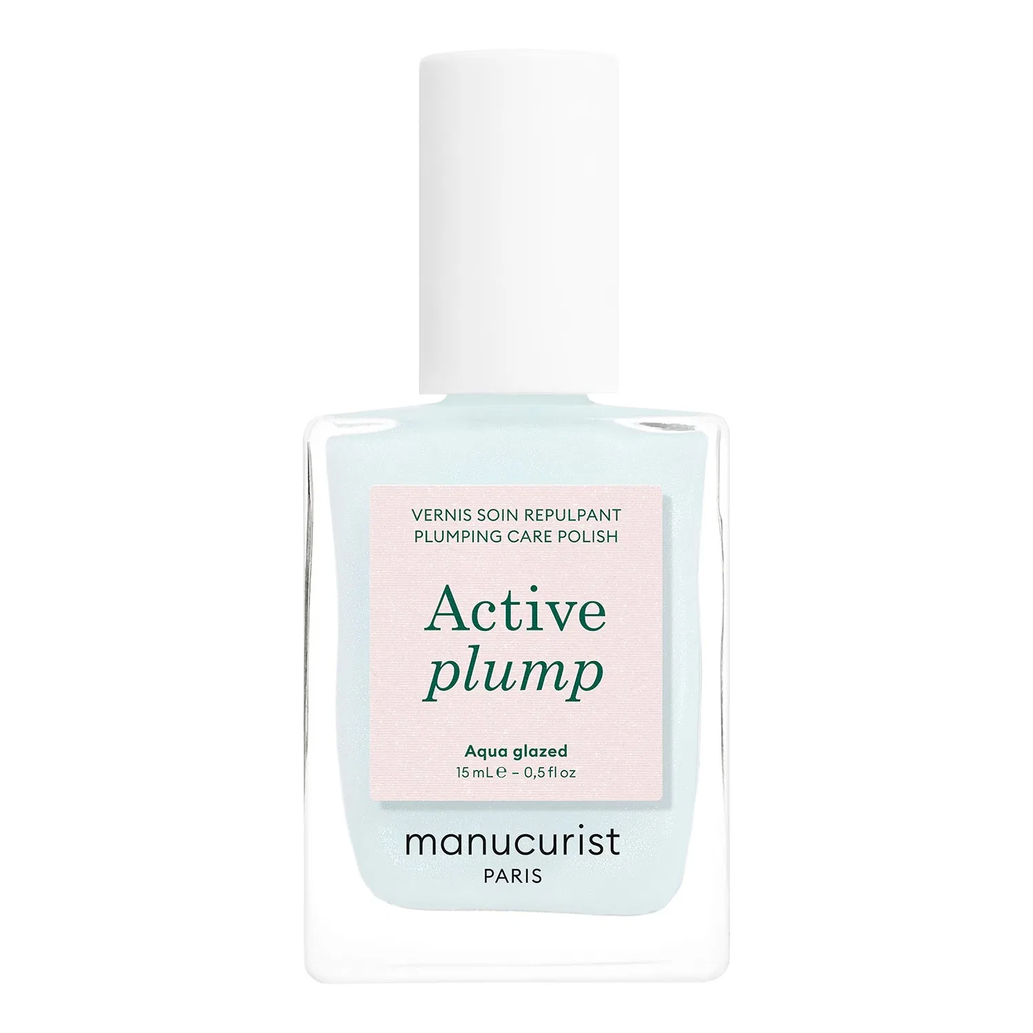 Уходовый лак для ногтей с коллагеном, перламутровый, Active Plump Aqua Glazed, MANUCURIST, Цвет Active Plump Aqua Glazed