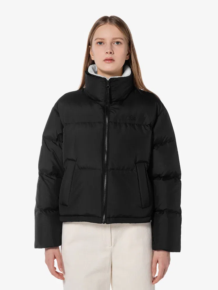 Куртка пуховая LACOSTE Black, короткая женская