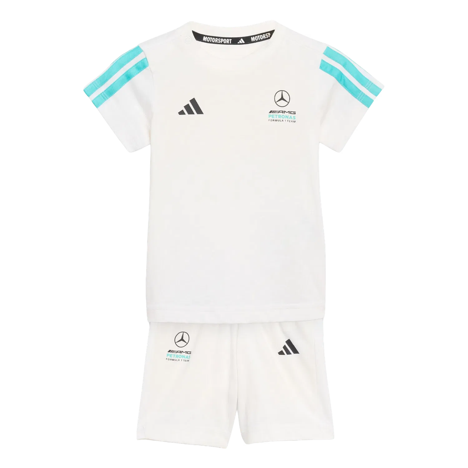 Детский спортивный костюм с принтом Mercedes-AMG Petronas Formula 1 Team Adidas, белый