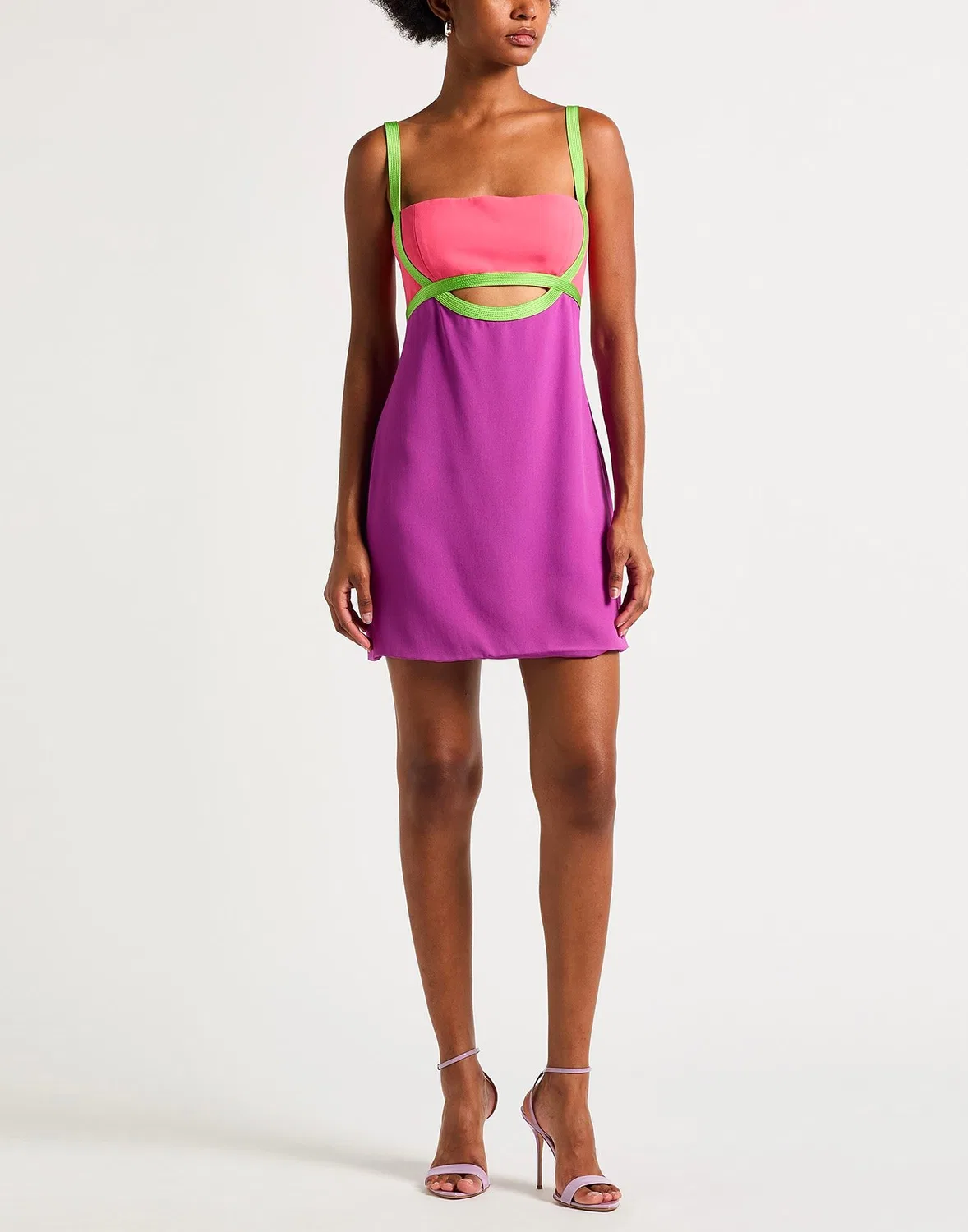 Женское платье bodycon с вырезом Versace, светло-фиолетовый — фото 2