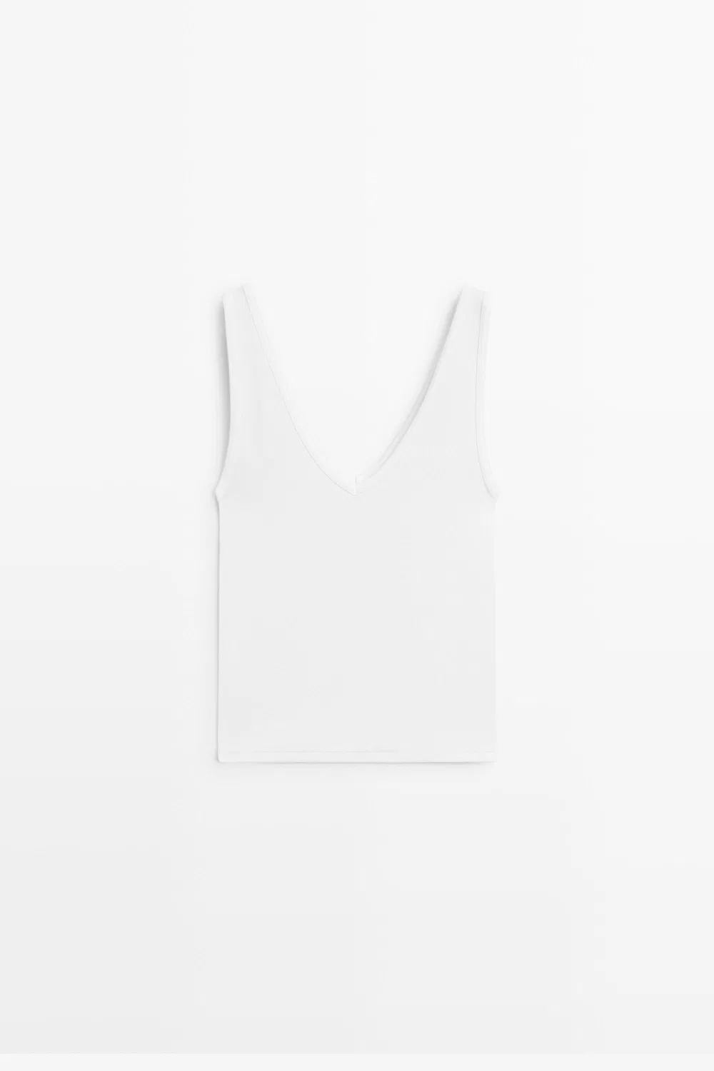Топ Massimo Dutti Cotton Blend Strappy, белый — фото 2