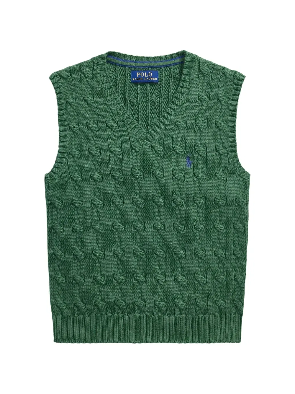 Жилет Pony фактурной вязки Polo Ralph Lauren Kids, зеленый