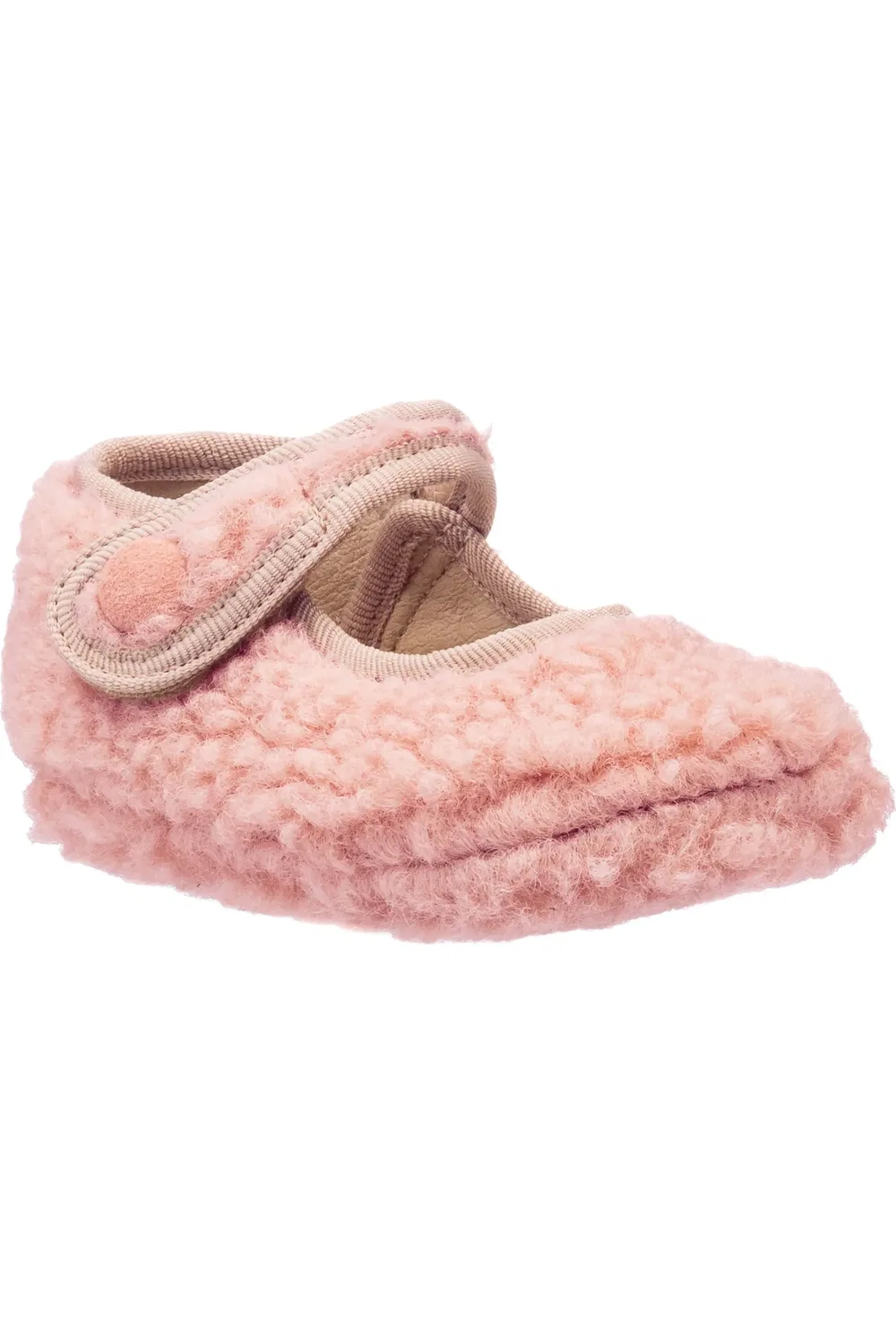 Ботиночки детские на липучке Faux Shearling Mary Jane Elephantito, розовый