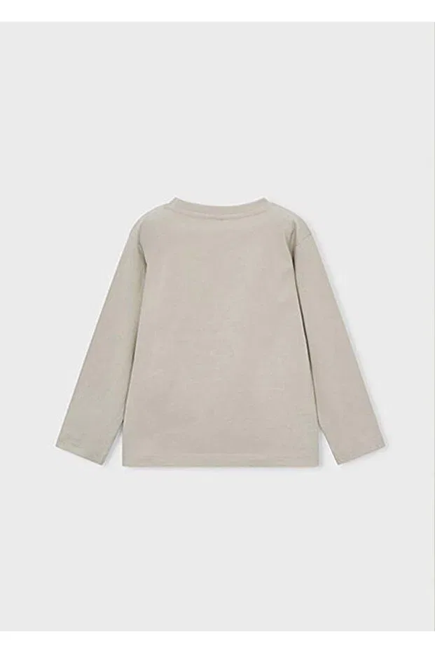 Детская футболка для мальчиков с длинным рукавом Summer Boys' Long Sleeve Printed Tshirt Mayoral, Beige — фото 4