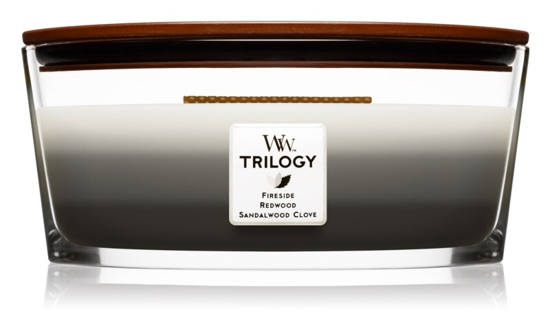 

Ароматическая свеча с деревянным фитилем Woodwick Trilogy Warm Woods