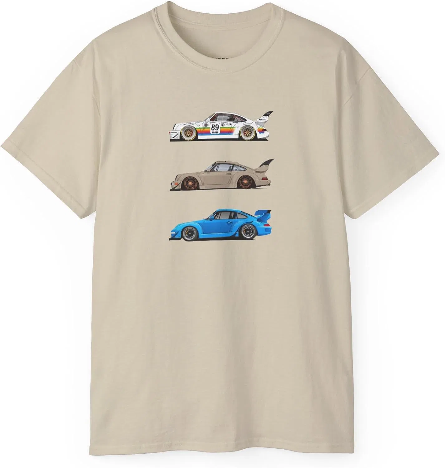 Мужская футболка с принтом Anime Car, песочный