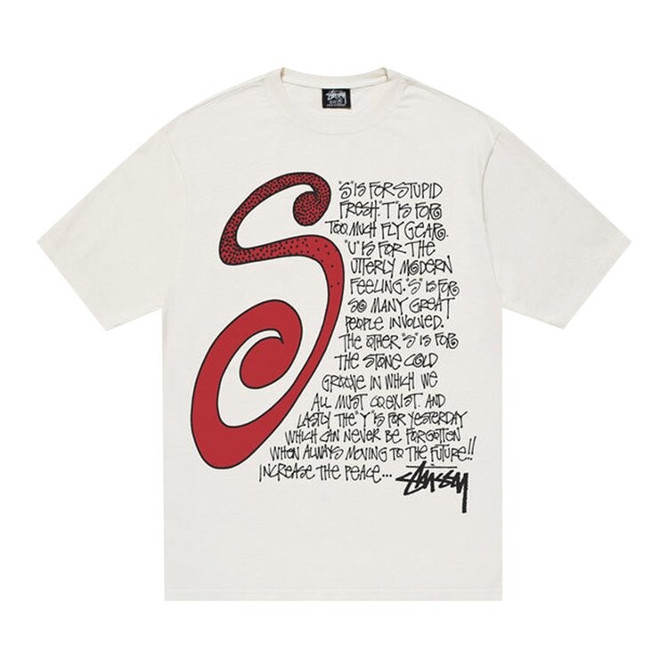 Футболка Stussy S Talk Pigment Dyed Tee 'Natural', белый — фото 2