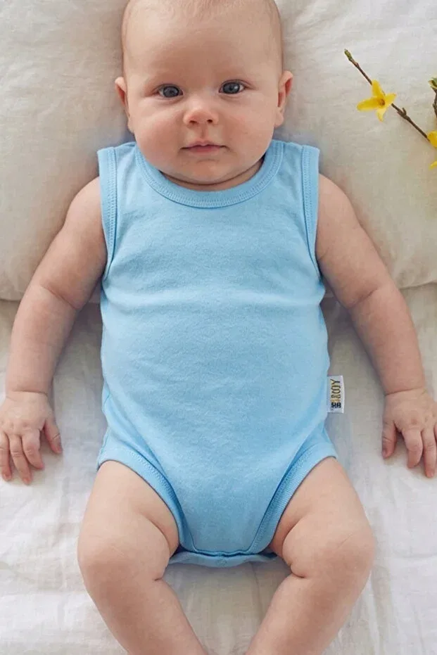 Детское боди для девочек хлопковое без рукавов Rocha Baby, Blue — фото 3
