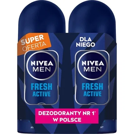 Антиперспирант-ролик 50 мл с ароматом Fresh Active Nivea Men, Набор 2 шт