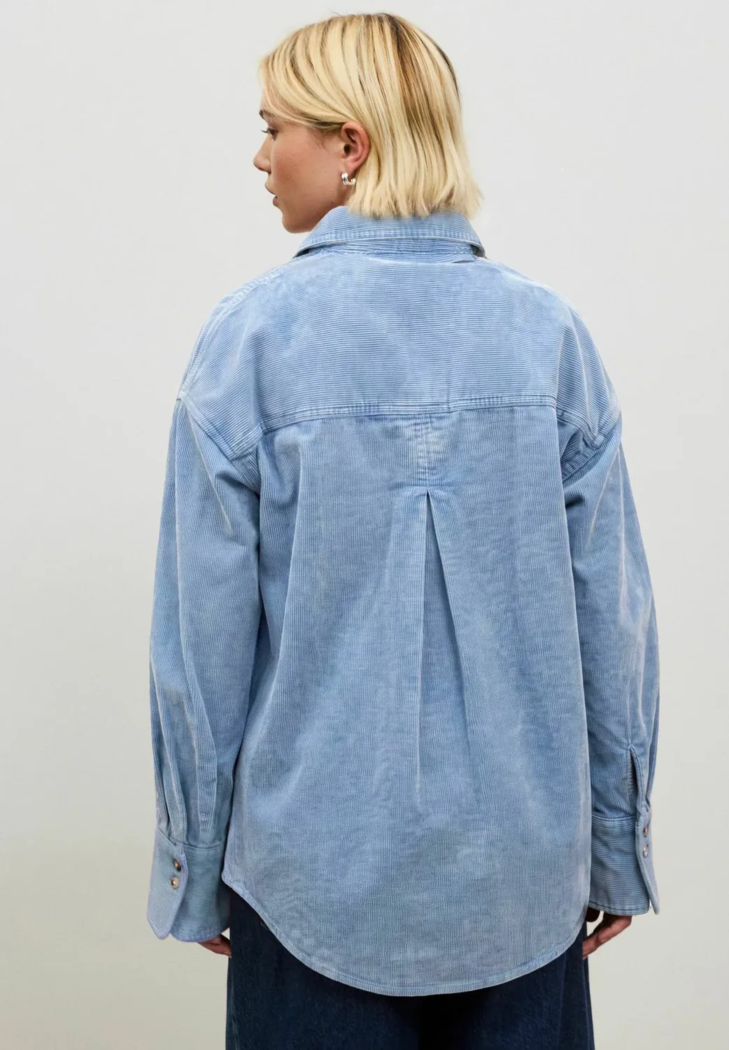 Рубашка из выстиранного вельвета - блузка на пуговицах Next, Blue — фото 2
