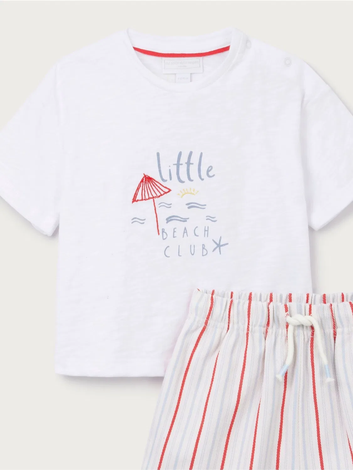 Комплект из футболки и шорт Little Beach Club The White Company, белый — фото 2