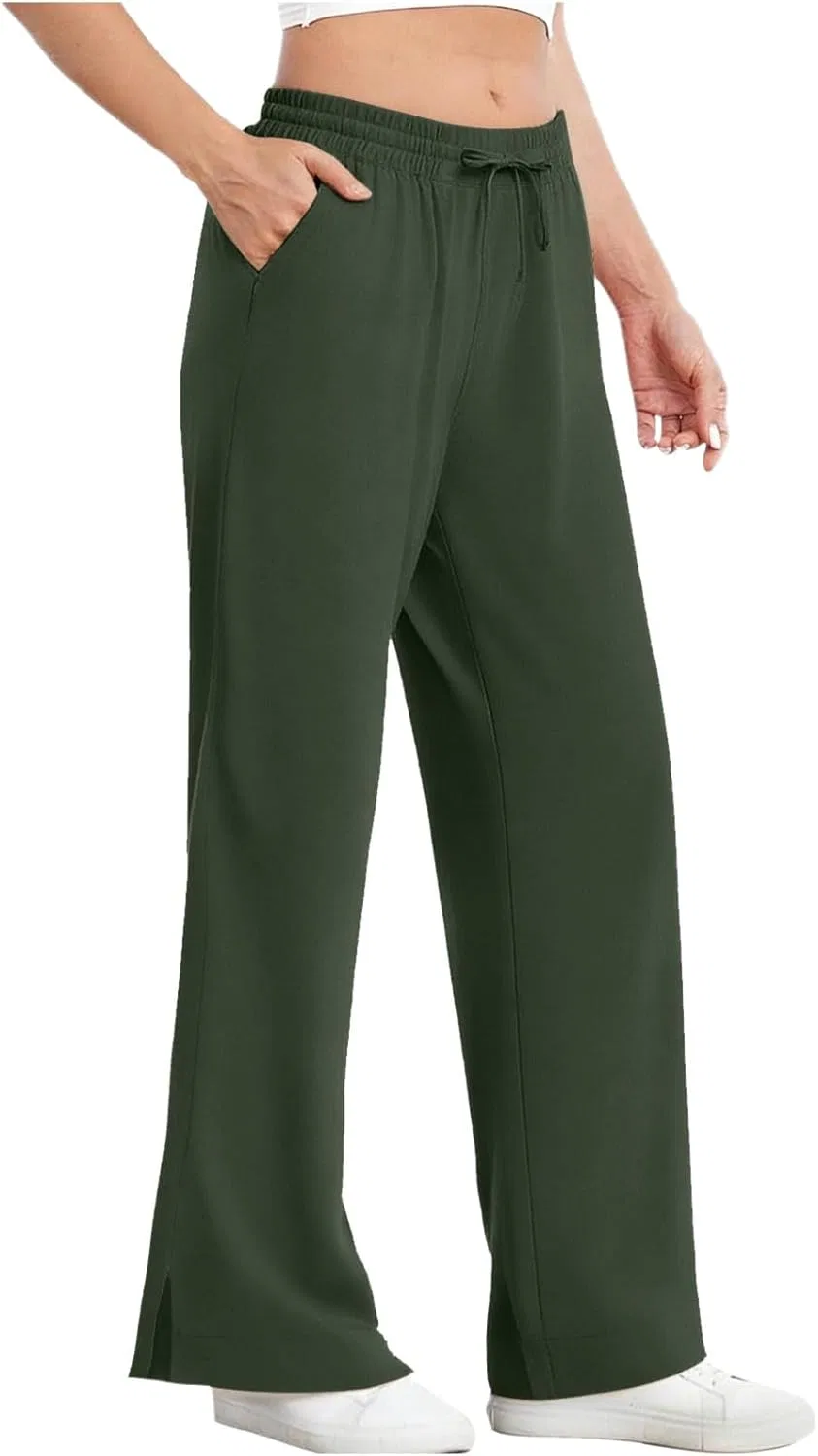 Женские широкие пляжные брюки с защитой UPF 50+, Army Green — фото 2
