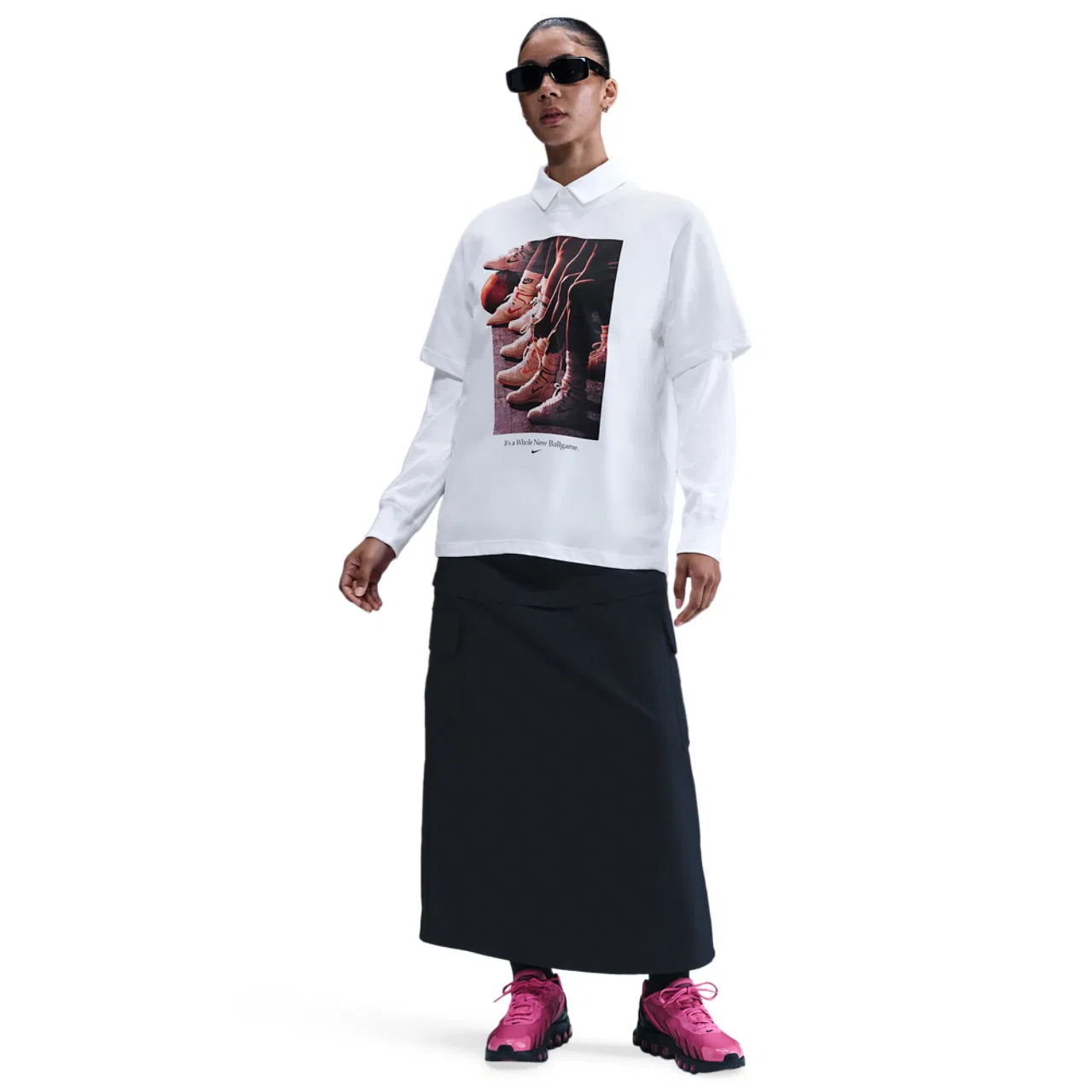 Женская футболка с фотопринтом Nike Dri-FIT BB Photo Tee, White — фото 3