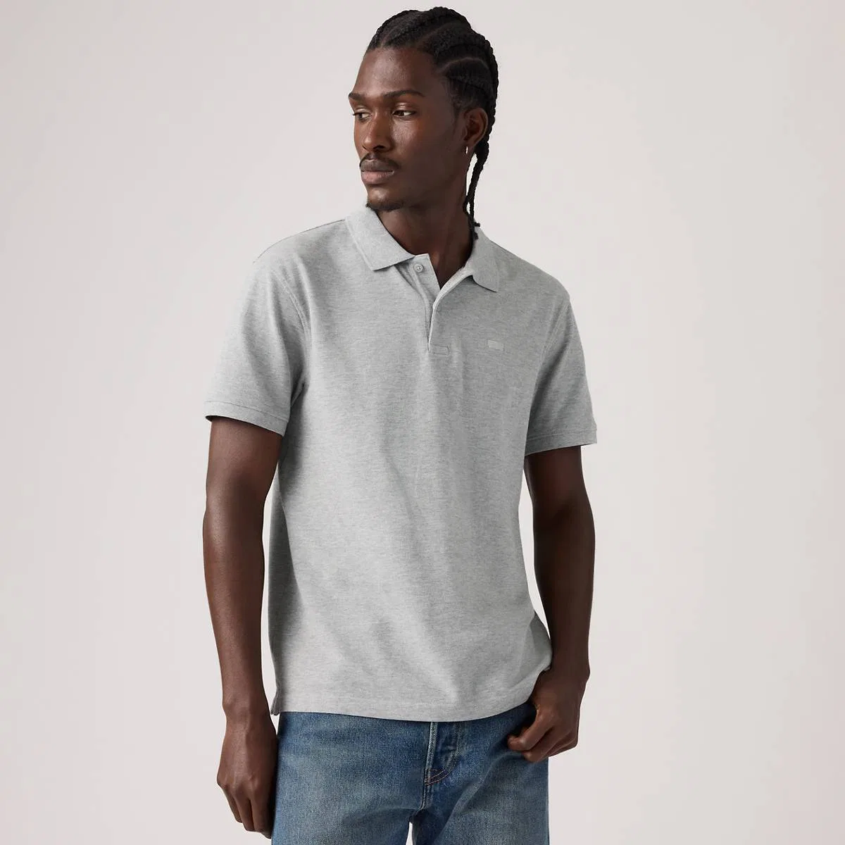 Оригинальное поло Levi's, Mid Tone Grey Heather - White