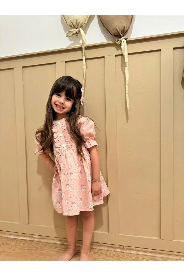 Детское платье для девочек с принтом Müge Dress Minimer Baby Kids, Pink — фото 2