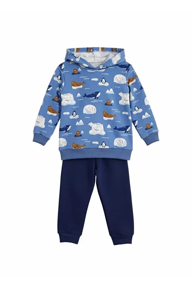 Детский спортивный костюм с принтом North dream hooded suit Parla Dikim, Blue