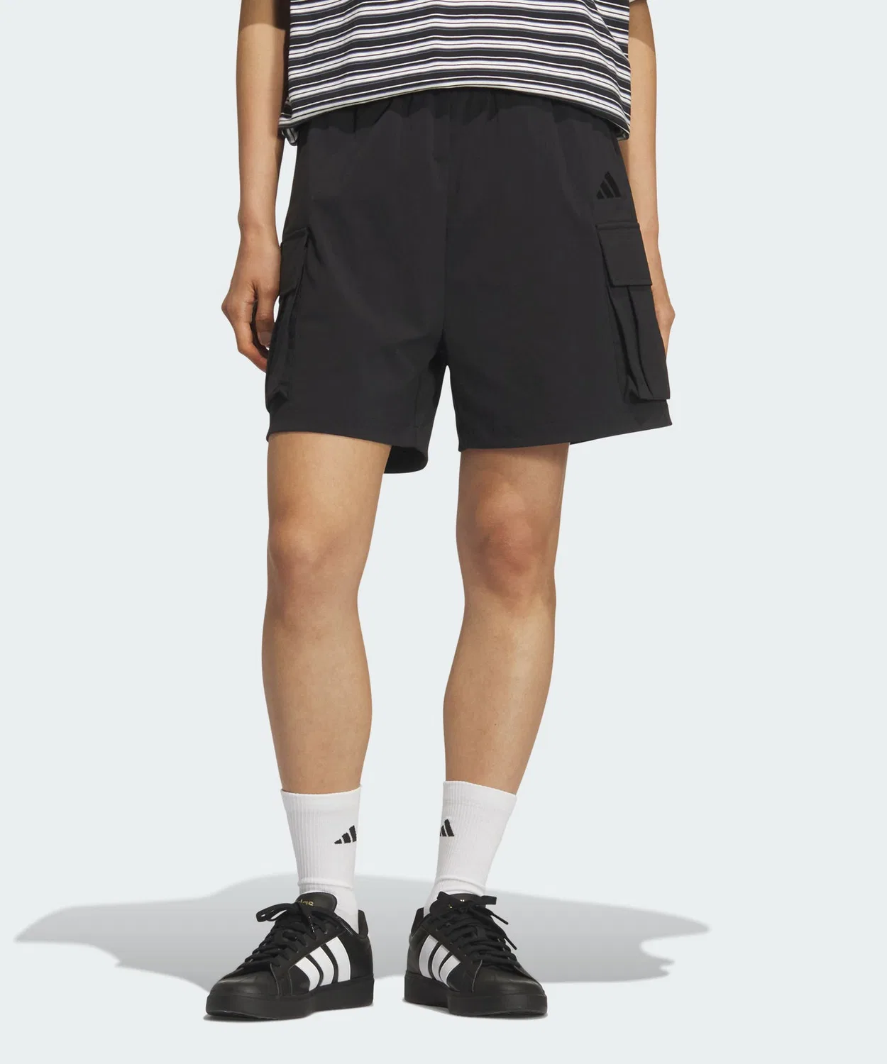 Женские шорты свободного кроя с принтом Stadium Chrome Woven Cargo, Adidas, Black