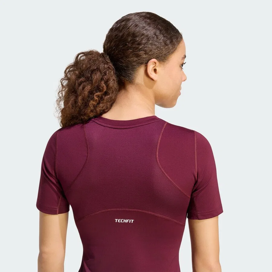 Спортивная футболка ADIDAS PERFORMANCE, цвет винно-красный — фото 4