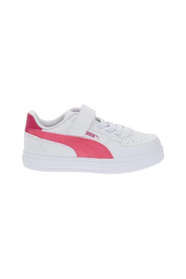 Детские кроссовки для девочек на липучке Puma, White-Pink — фото 4