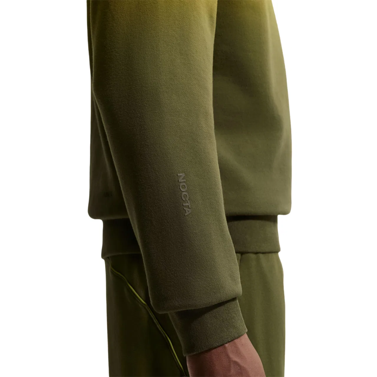 Мужская толстовка NRG NOCTA Washed Fleece Crew Nike, цвет Moss/Medium Olive — фото 4