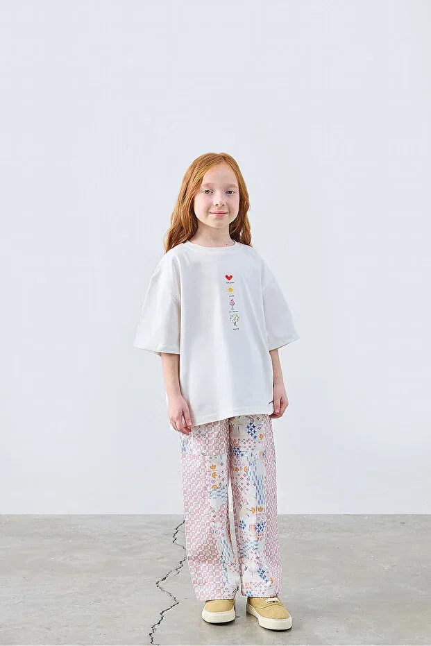Детская футболка с принтом Sweet mood printed tshirt Marvy, Nude Color — фото 3